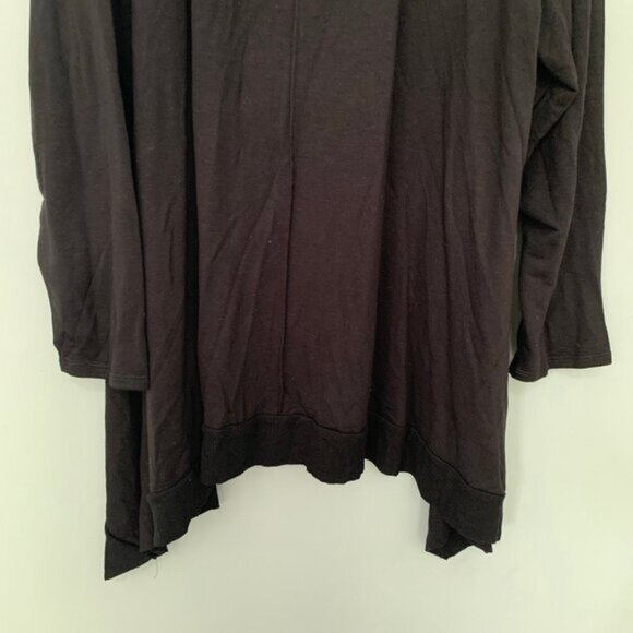 NEW Grace black cowl neck long sleeve jersey knit sharkbite hem sweater top - Picture 3 of 7